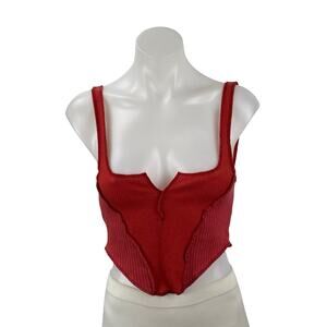 Urban Outfitters Out From Under Red Corset Bustier Cami Tank Crop Top Size S